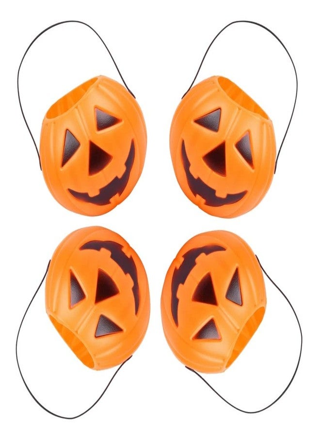 Atpata Funky 4 Pcs Orange Jack-O'-Lantern Treat Pumpkin Bucket/Halloween Pumpkin Plastic Bucket for Halloween Parties - Image 2